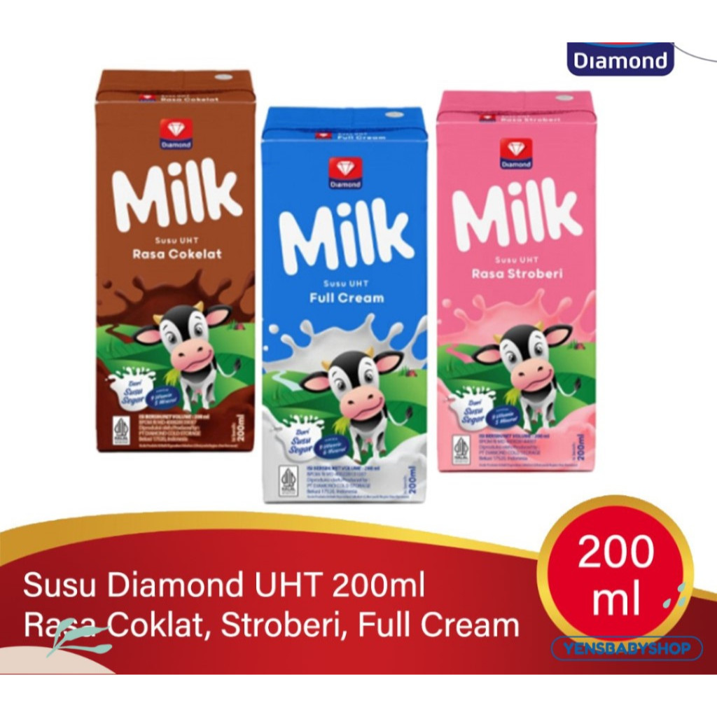 DIAMOND SUSU UHT DIAMONDMILK 200 ML 1 DUS ISI 24