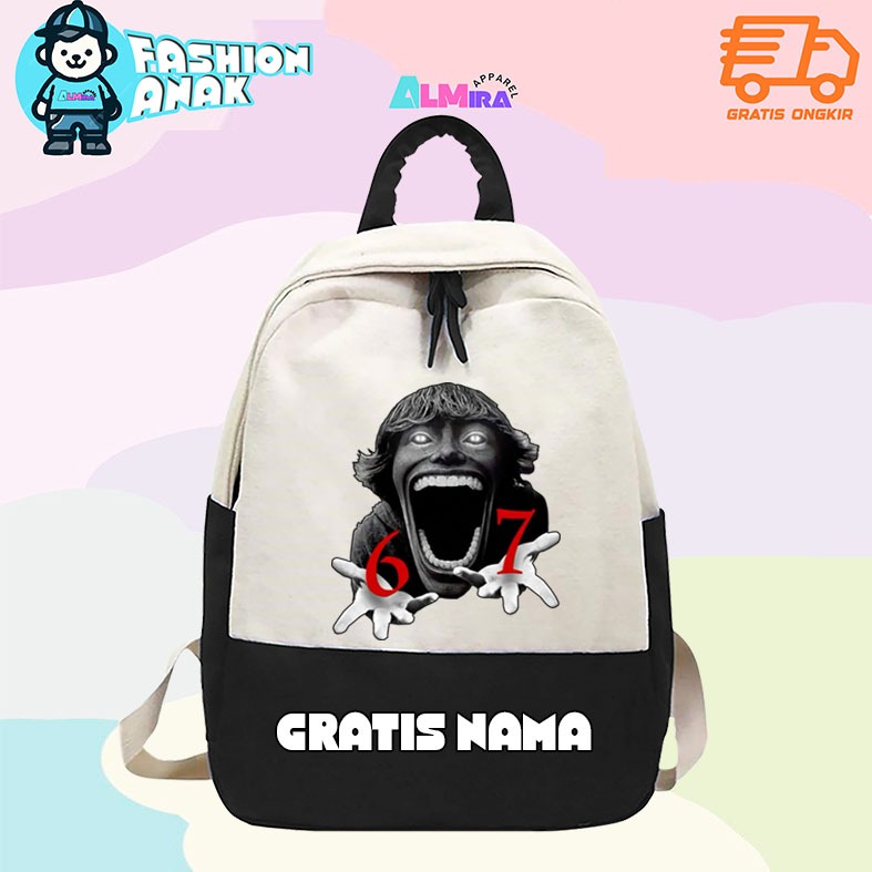 TAS RANSEL ANAK SEKOLAH SCP 67 KID FREE NAMA