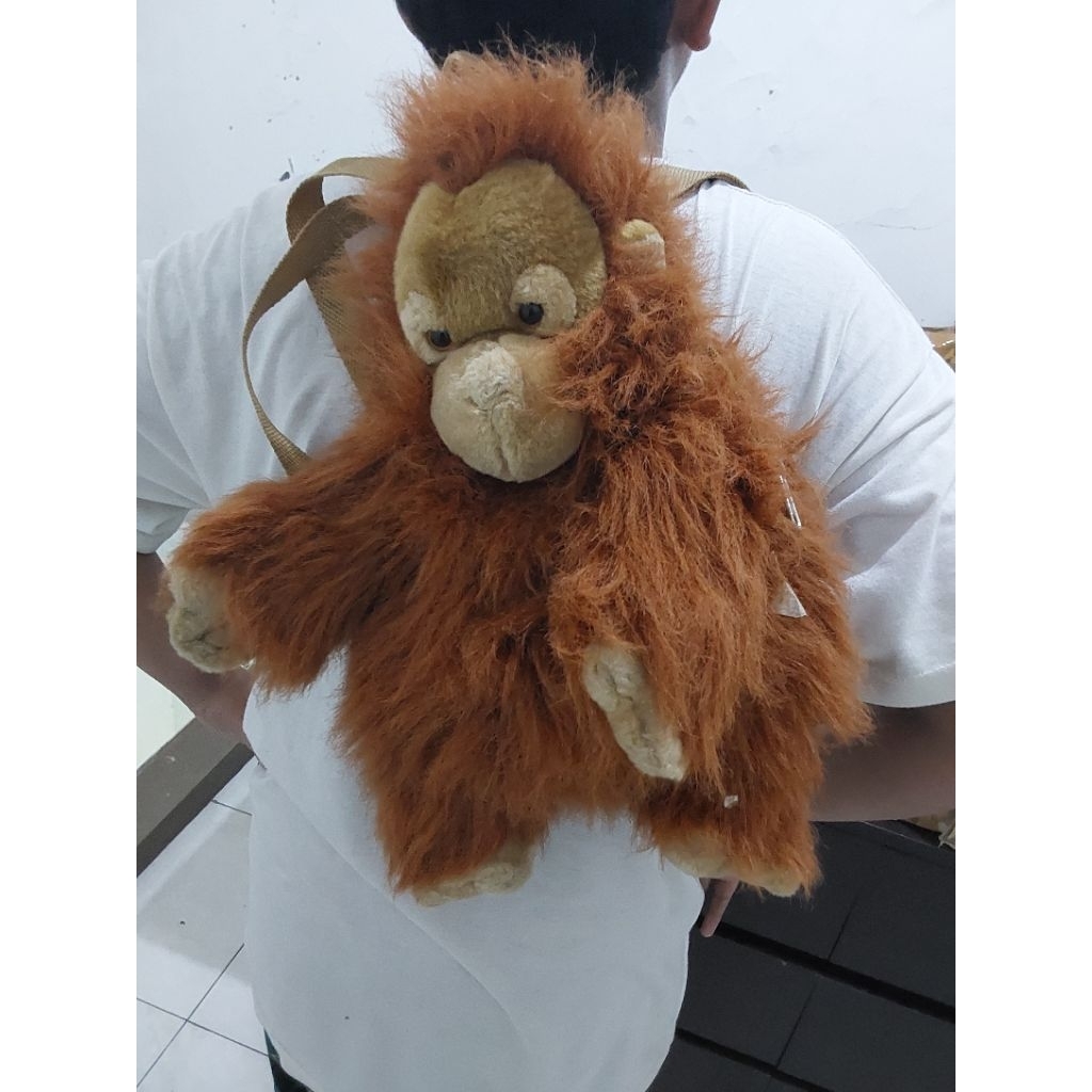 Tas ransel anak model boneka orangutan / monyet berbulu.