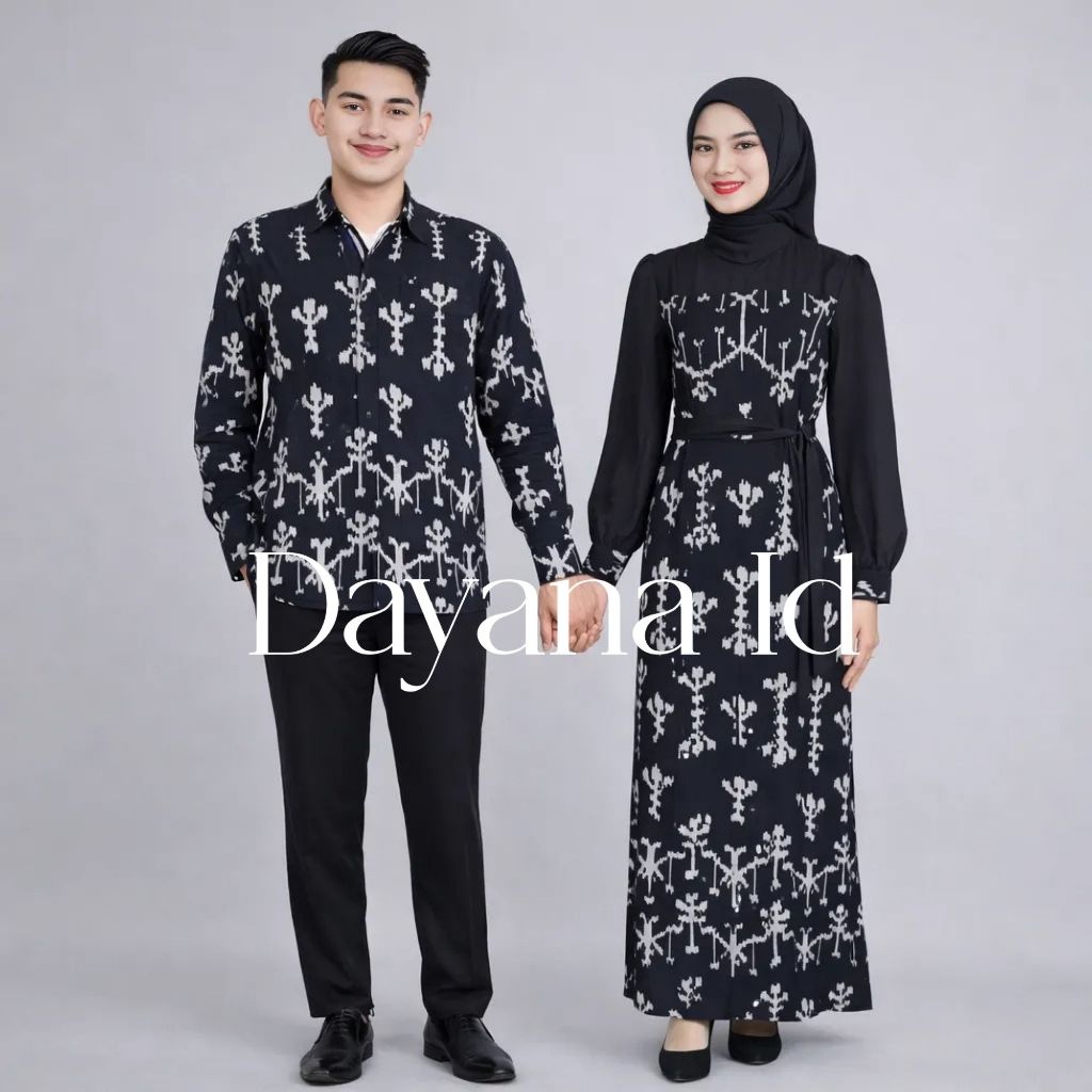 Baju Couple Batik Tenun Candrika Bahan Tenun Premium Simple Kondangan Lebaran Size S-XXL