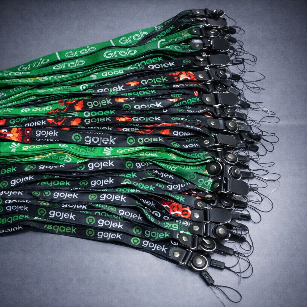 Tali Lanyard HP Motif Grab Gojek Gantungan Leher HP Ojek Online HP Tali Leher ID Card Random
