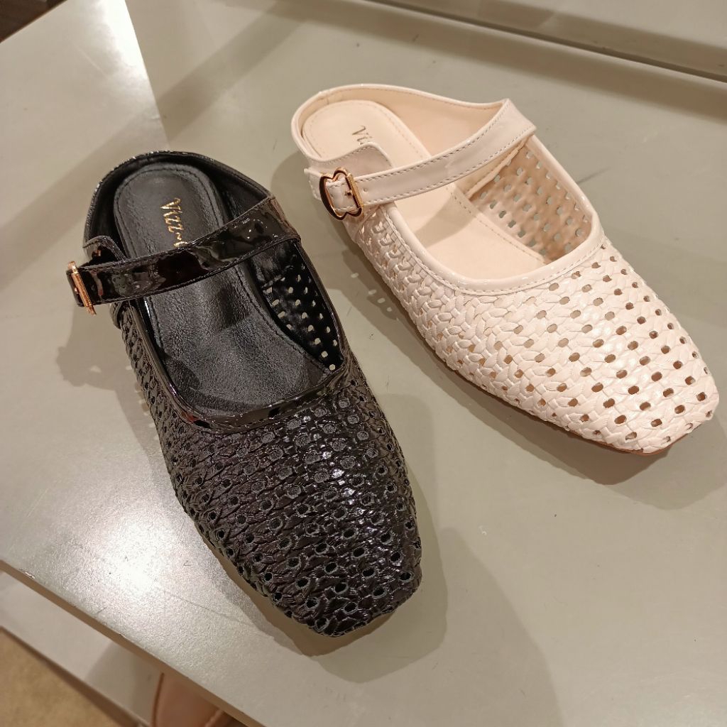 selop/mules wanita heels 2cm VIZZANO original