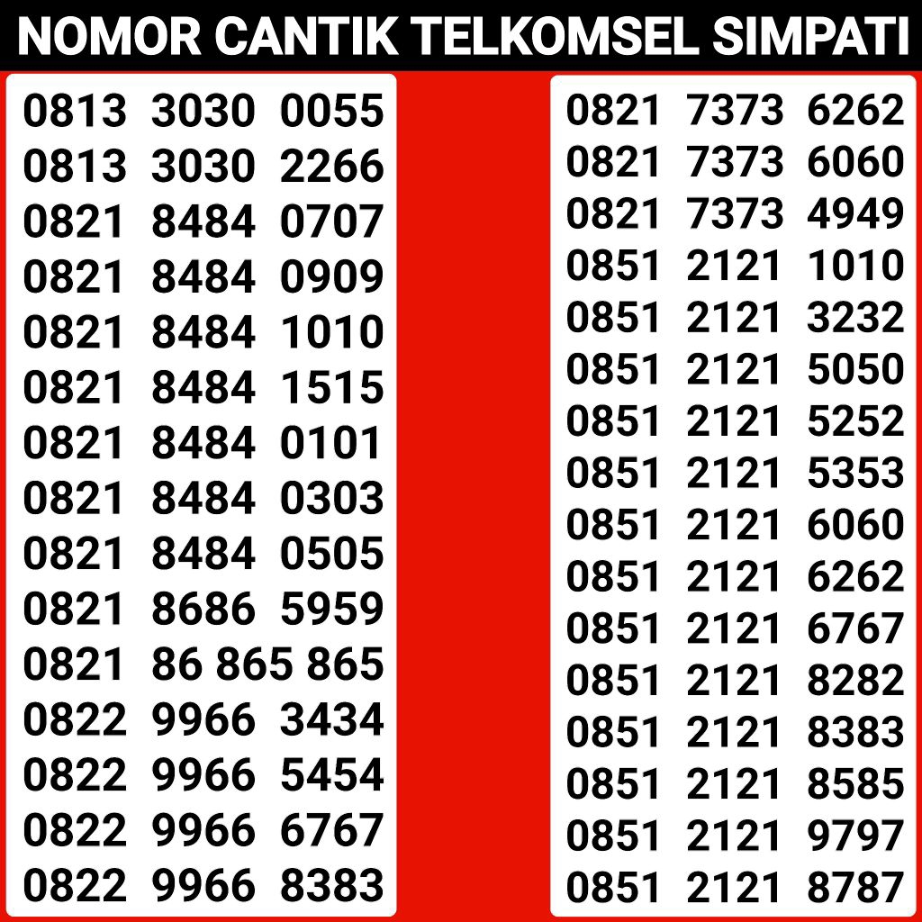KARTU PERDANA TELKOMSEL NOMOR CANTIK TELKOMSEL SERI ABAB CDCD