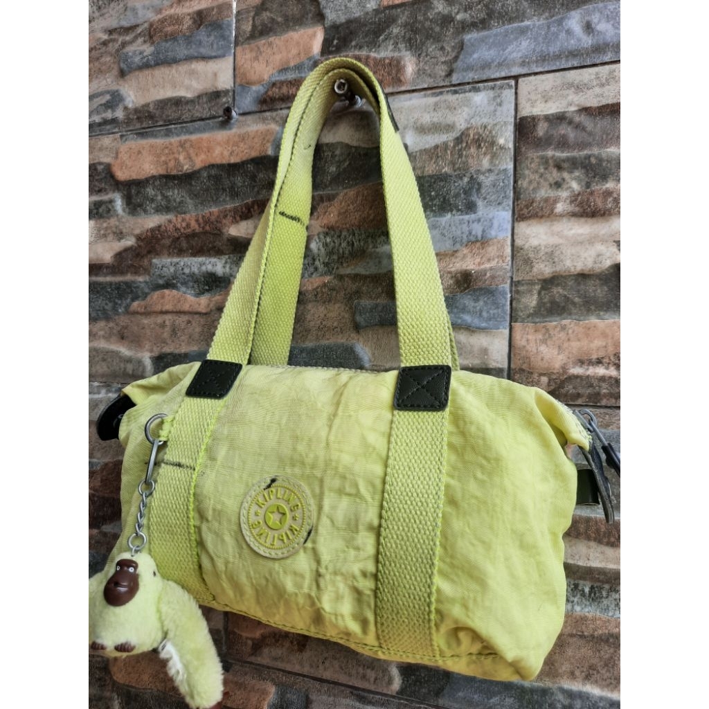Shoulder Kuning Kipling Bahan Kanvas Lengkap Monyet