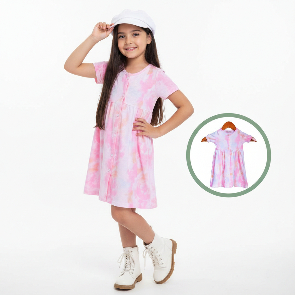 Ramona Co Dress Anak Perempuan 1–5 Tahun Kidie Kancing | Baju Anak Perempuan Bayi Bobokids