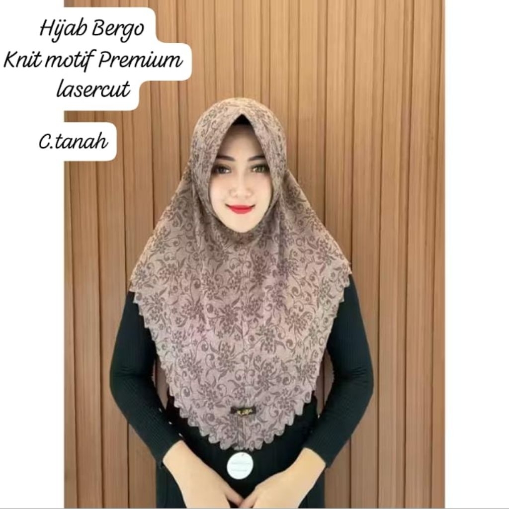 Hijab Bergo kniglt motif premium/bergo motif ayla