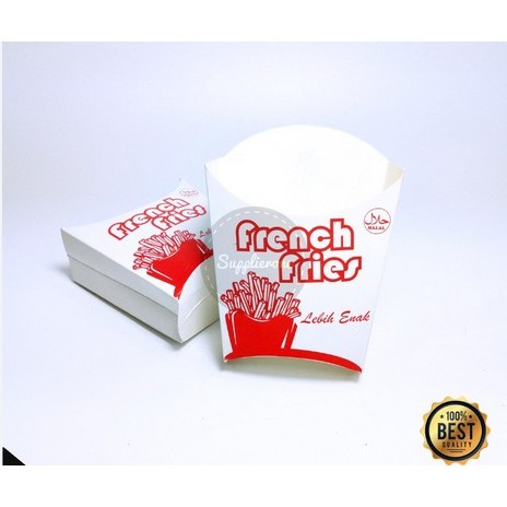 KANTONG DUS KENTANG KANTONG BOX KARDUS BUNGKUS KENTANG GORENG BAHAN IVORY TEBAL PAPER BAG KANTONG KE