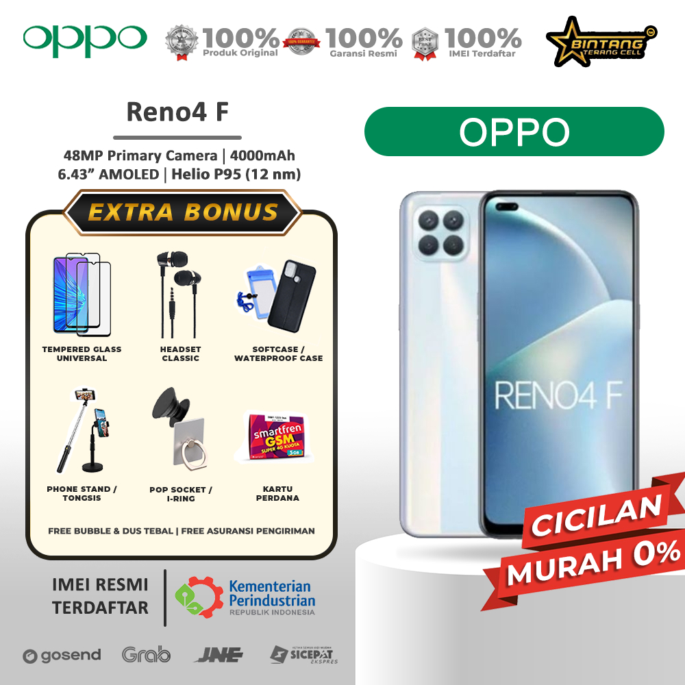Oppo Reno 4F Ram 8/128gb Reno 4 ram 8/128gb Garansi Resmi