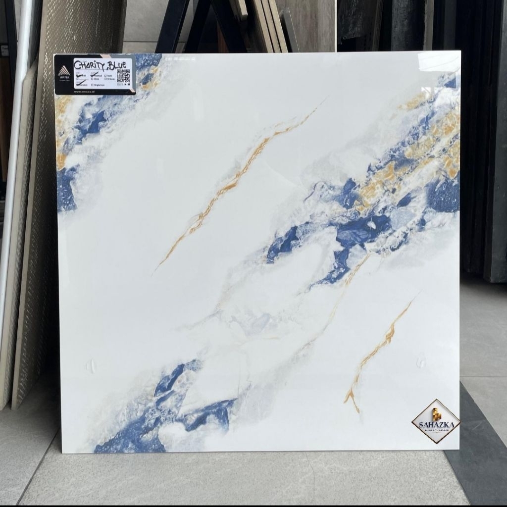Promo granit 60x60 glossy glazed polish motif carara marmer , granit lantai , granit dinding | Arna 