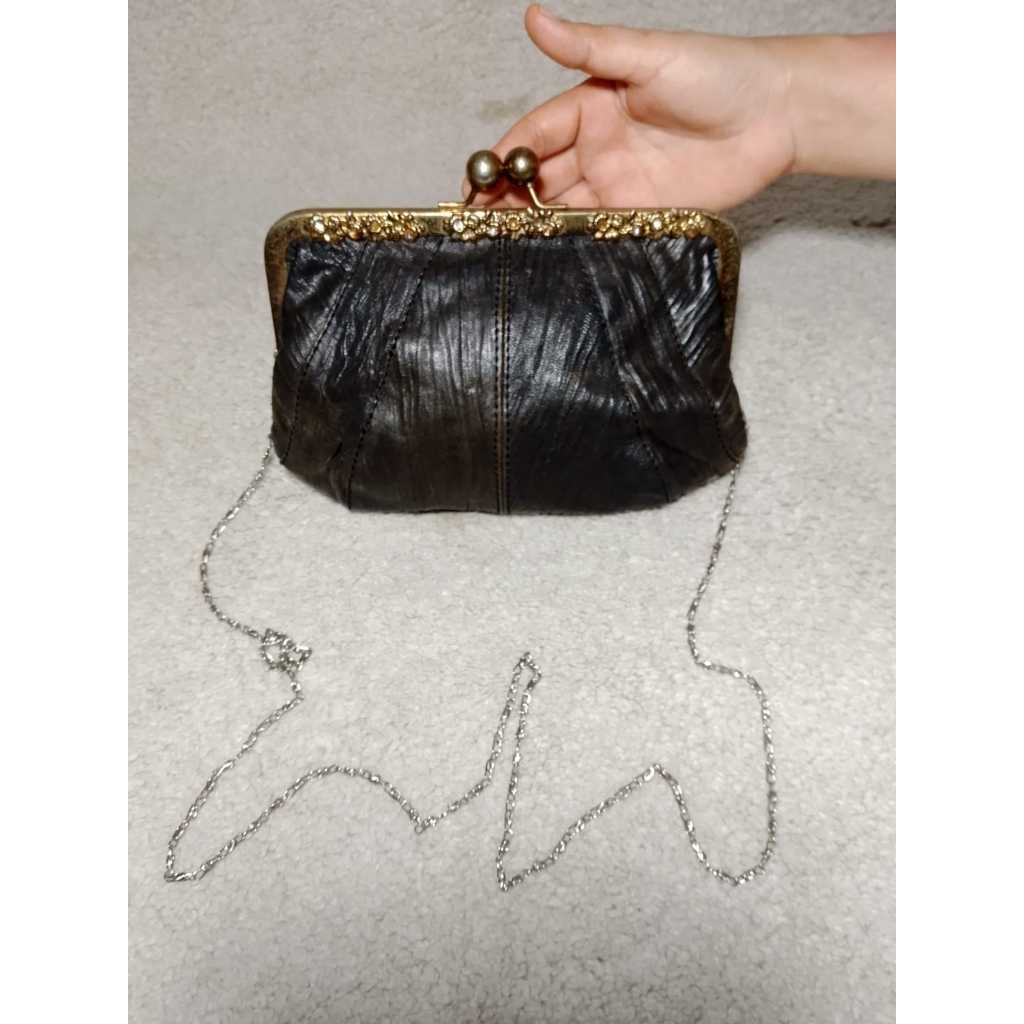 HILLY Genuine Leather Sling bag tas pesta tali rantai tas wanita AUTHENTIC