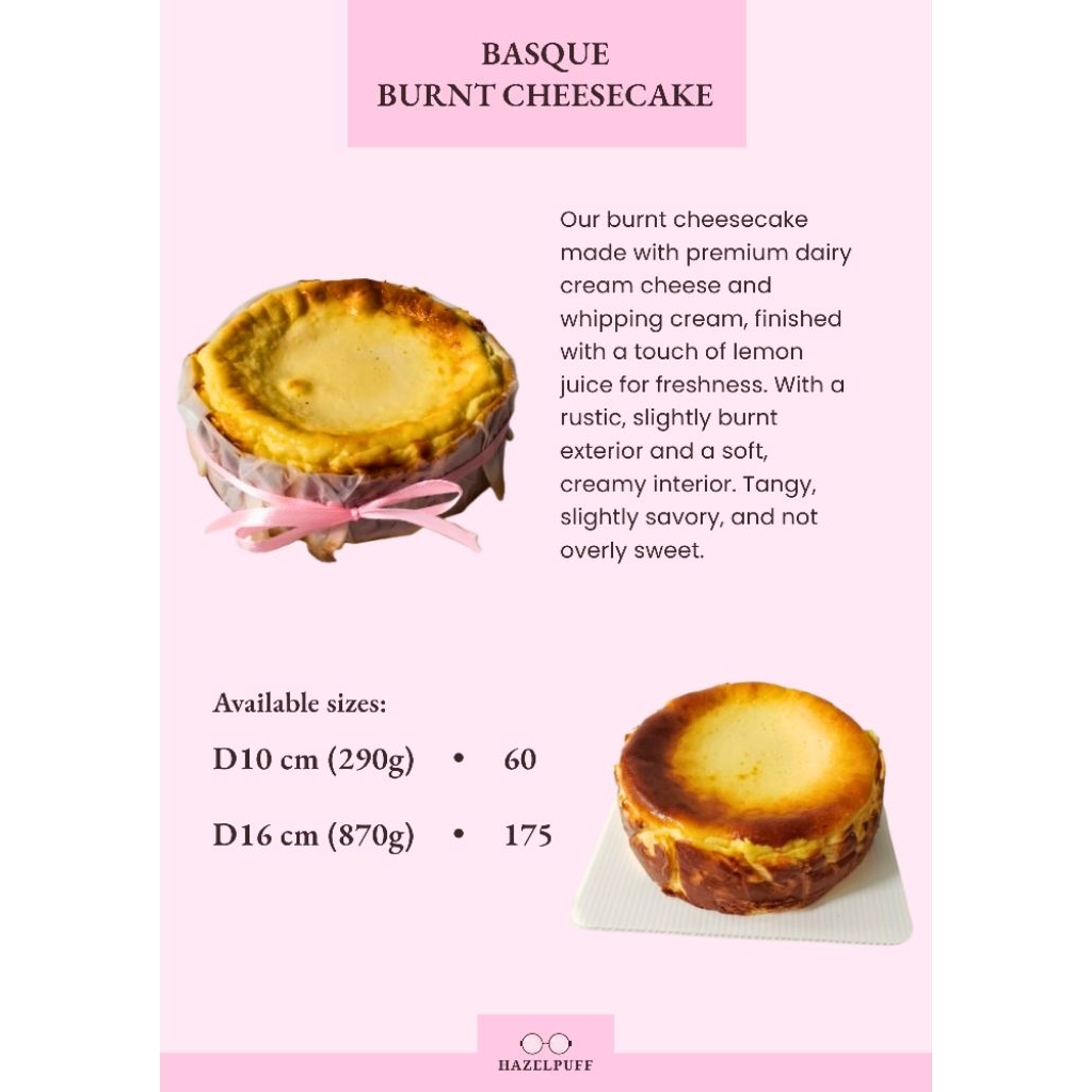 BURNT CHEESECAKE | BURNT CHEESECAKE SURABAYA | HAZELPUFF