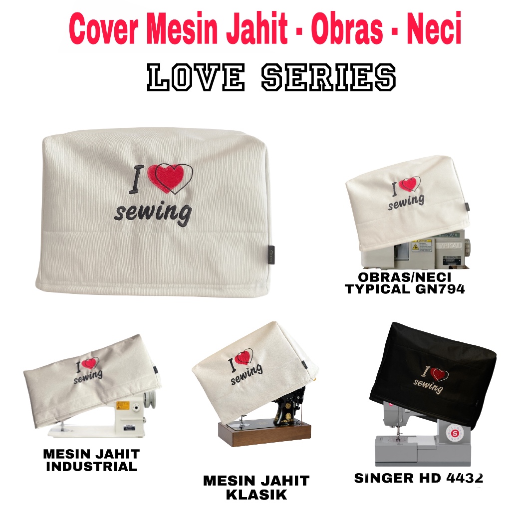 Cover Mesin Jahit Obras Neci Penutup mesin jahit obras pelindung debu merk TYPICAL BROTHER SINGER JA
