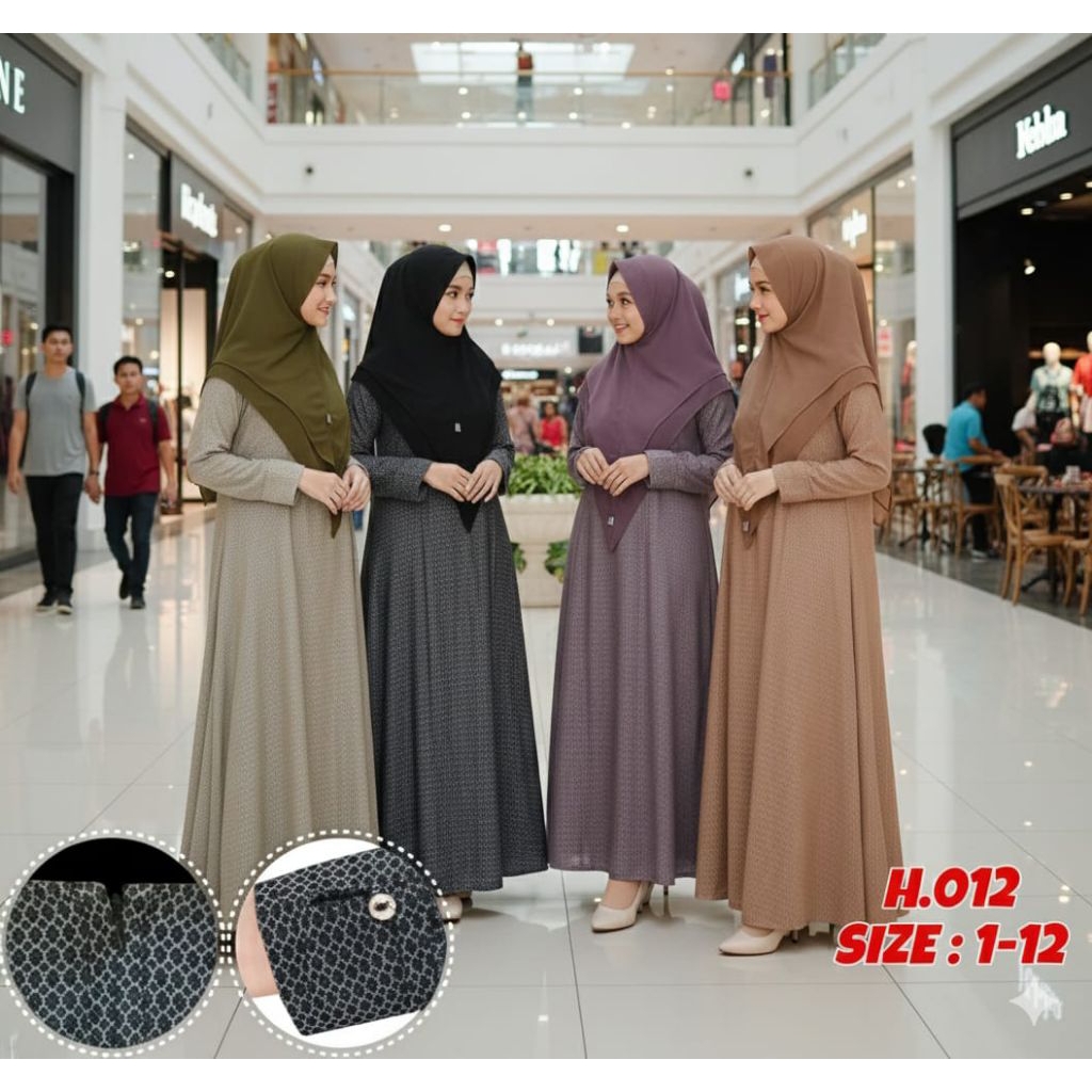 Gamis bahan jagward viscose motif