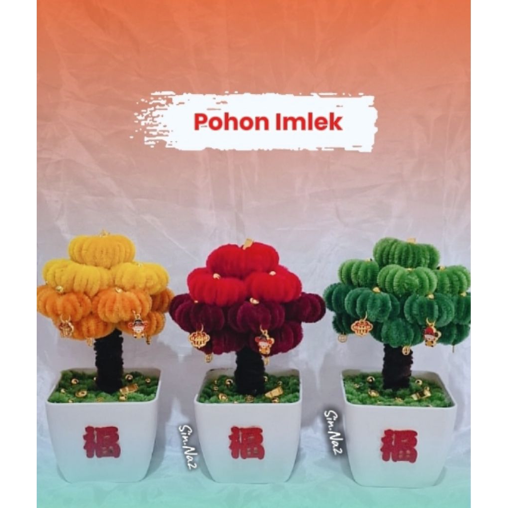 Pohon Imlek Pot Mini/Pajangan Imlek Pohon Uang Keberuntungan