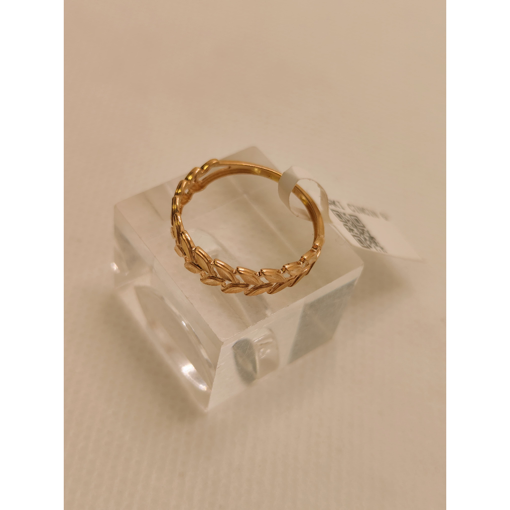 cincin emas 6k model variasi daun elegan