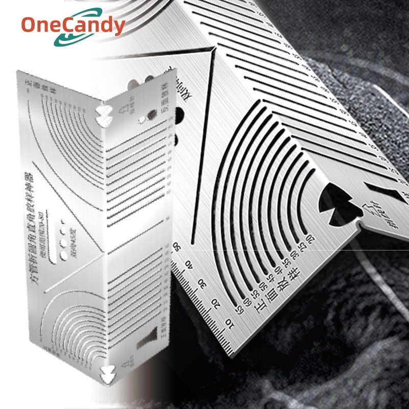 Penggaris Cetak Garis Lingkar Pemotongan Sudut Siku 90 Derajat Presisi Akurat Stainless Steel Baja A