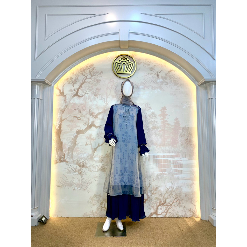 Qoni | Gaun Habiba | Gaun Simple | Dress Mewah | Gaun Elegan | Gaun Premium | Gaun Brukat