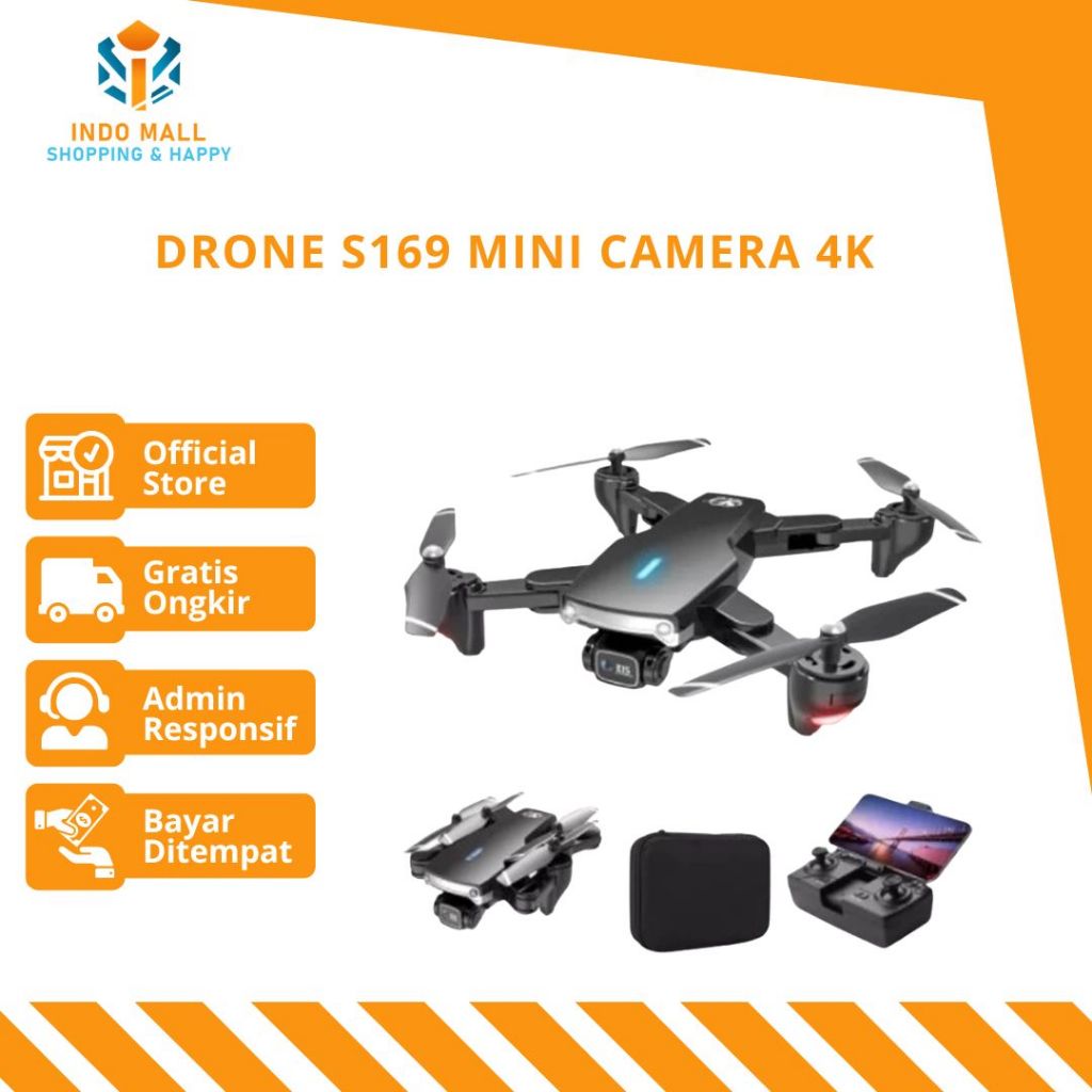 Smart Drone S169 4k Hd Dual Optical Flow Cam 18 Min Flight Original Indoor Outdoor Drone Murah Mini 