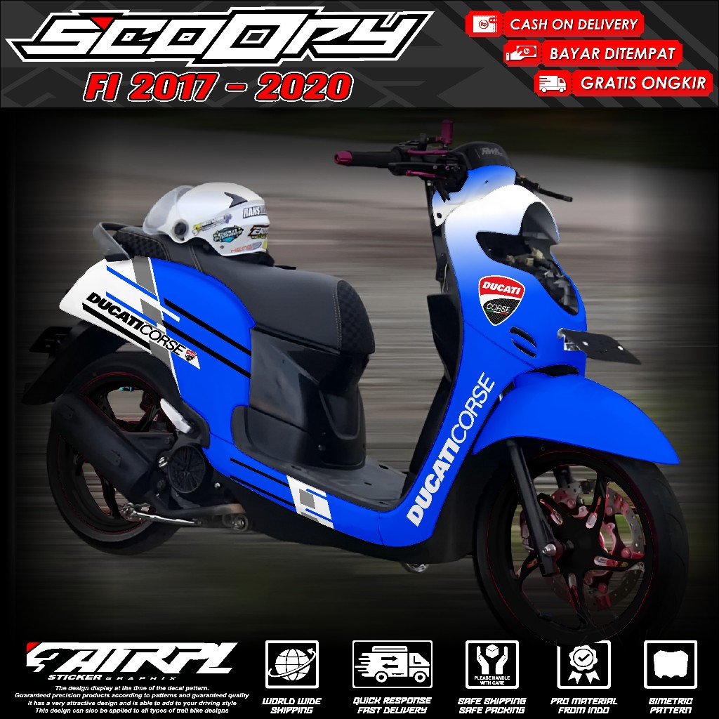 Decal Sticker Scoopy 2017 2018 2019 2020 decal scoopy full body Full Blok Sticker Scoopy Dekal New F