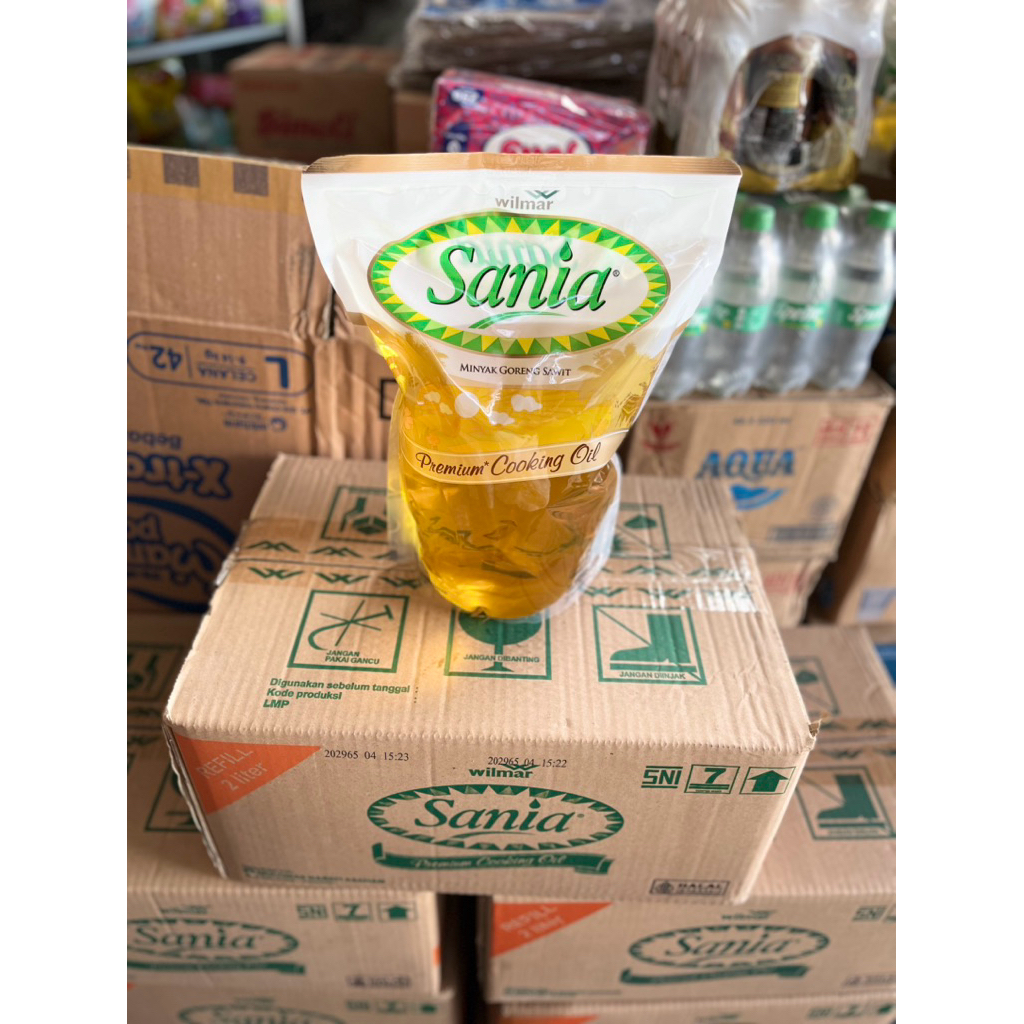 Sania Premium Minyak Goreng kemasan 2L x 6 pouch (1 DUS) ~ PT. Wilmar
