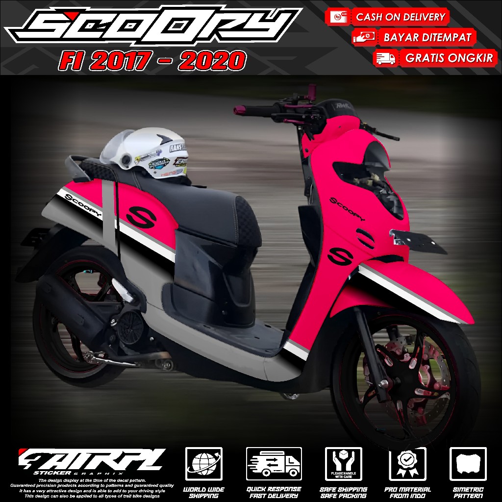 Decal Sticker Scoopy 2017 2018 2019 2020 decal scoopy full body Full Blok Sticker Scoopy Dekal New F