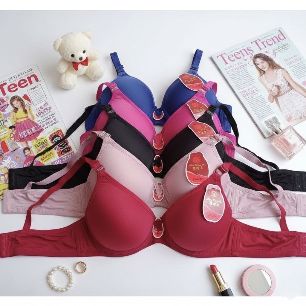 12 PCS (1 LUSIN) ART 026 | FASHION WANITA BRA | BH MAN TING YA KAIT 3 MULTICOLLOR BRA TANPA KAWAT MA