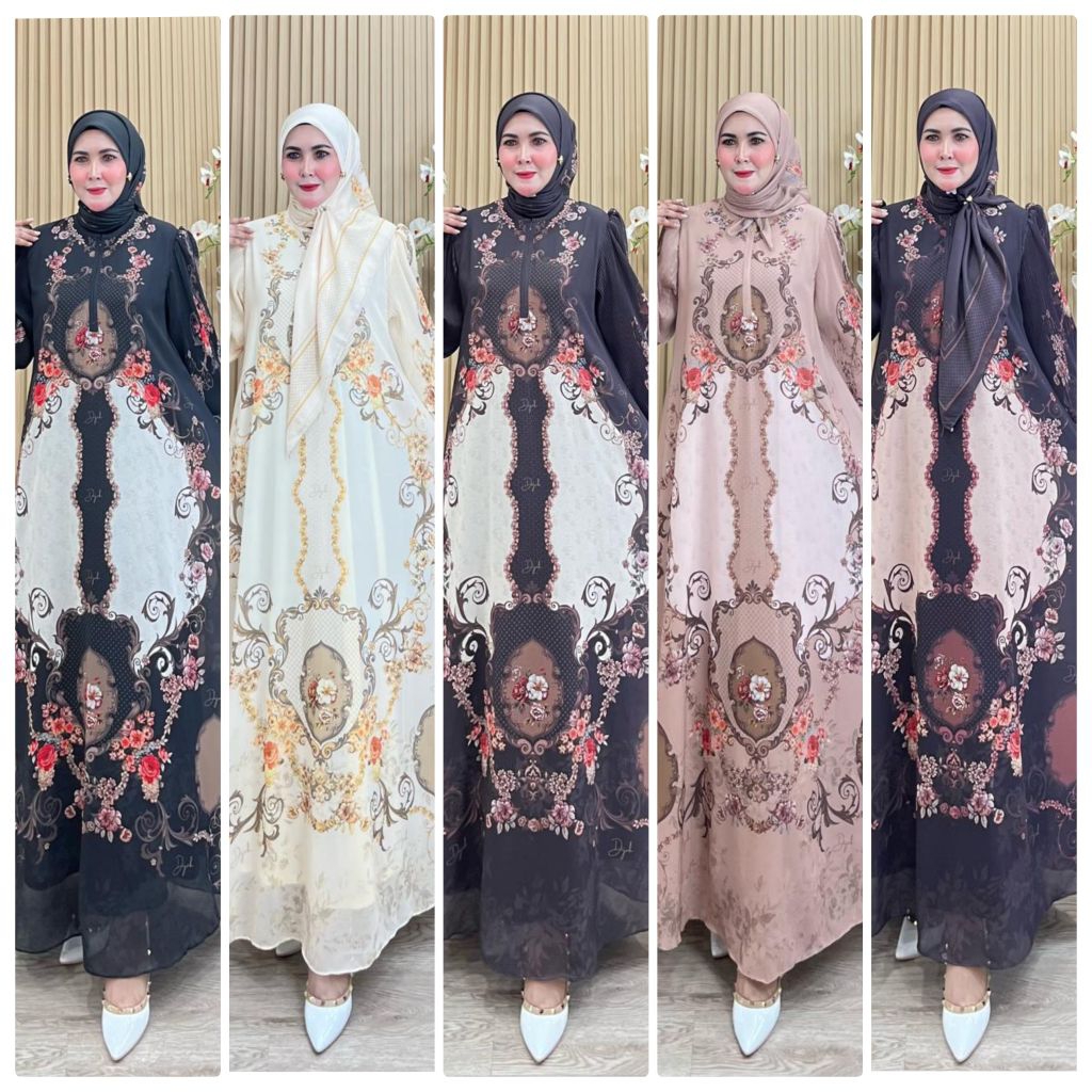 BISA COD (PRINTING SERIES BY DIJAH SYARI ORI PREMIUM GAMIS DIJAH TERBARU