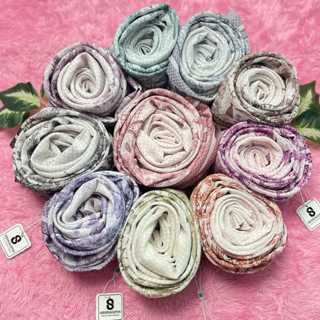 Hijab segiempat Motif syar’i 130 x 130 cm