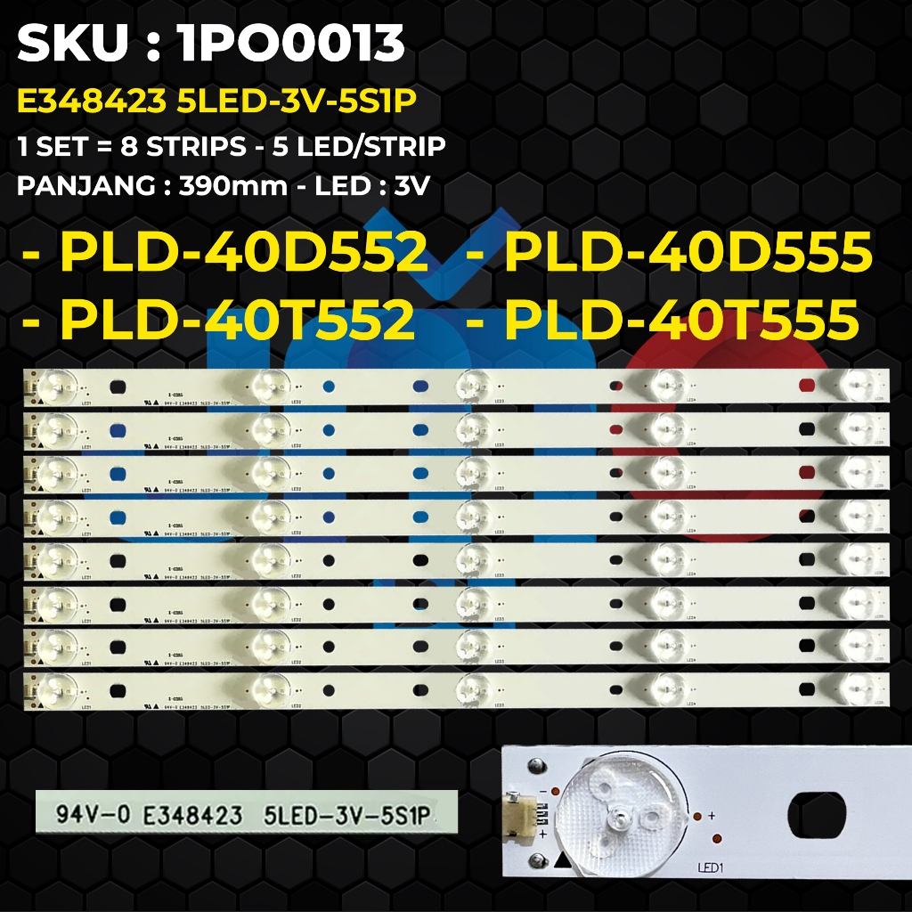 Backlight TV POLYTRON 40 Inch PLD-40D552 PLD-40T552 PLD-40D555 PLD-40T555 E348423 5LED-3V-5S1P