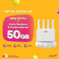 Indosat Portable Hifi Air HKM 131 PRO Wifi Modem Internet 4G LTE 215 Gb Putih