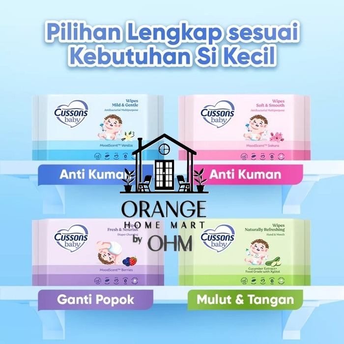 [ 10pcs ] Tisue basah cussons baby tisu basah wipes 45 ply tisu basah lembut baby