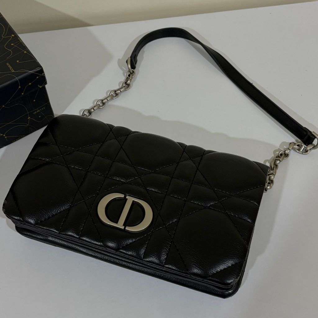 (preloved) Small Dior Caro Bag, Hitam