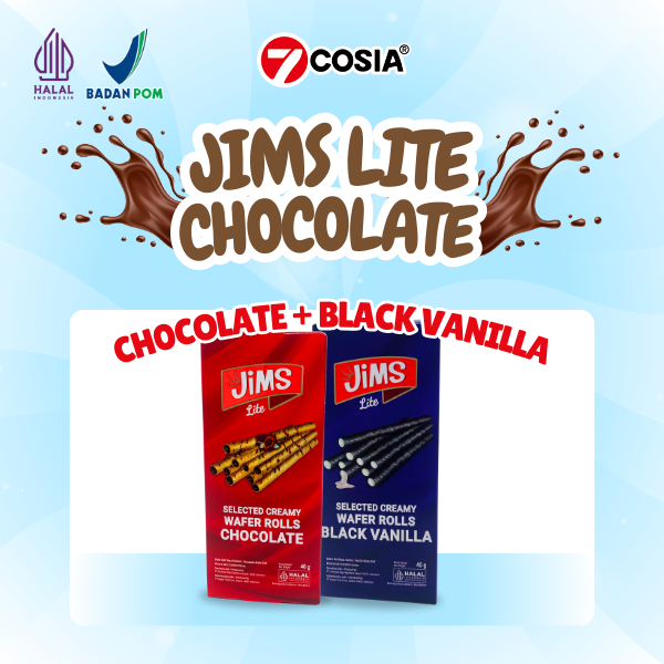 JIMS LITE CHOCOLATE DOUBLE TWIN COMBINE - SELECTED CREAMY WAFER ROLL 40GR Camilan Krimy Wafer Roll 4