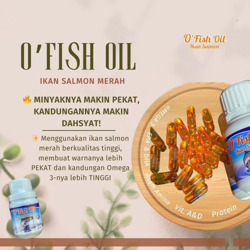 SUPLEMEN VITAMIN UNTUK ANAK | MINYAK IKAN SALMON | OFISH OIL | OMEGA 3 PENAMBAH NAFSU MAKAN