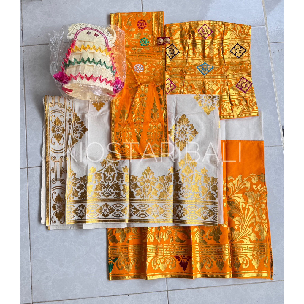 Kostum Rejang Dewa Kain Endek Metris / Tari Rejang Dewa / Pakaian Tari Bali