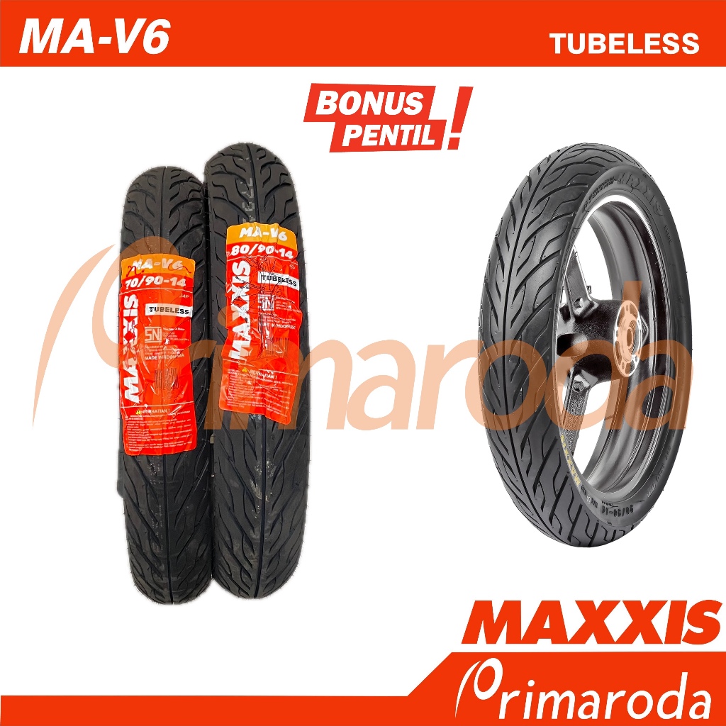 Sepasang Ban Yamaha Mio M3 125 Tubeless Maxxis MA-V6