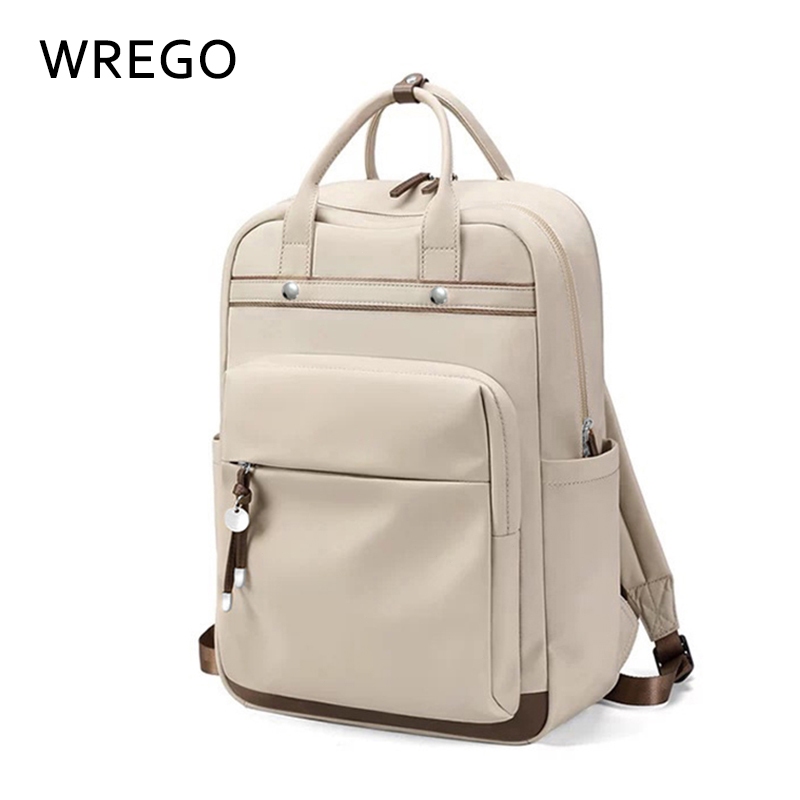 WREGO Tas Ransel Sekolah Wanita lucu Korean Style Aesthetic  Tas Kompartemen Laptop 14 Inch