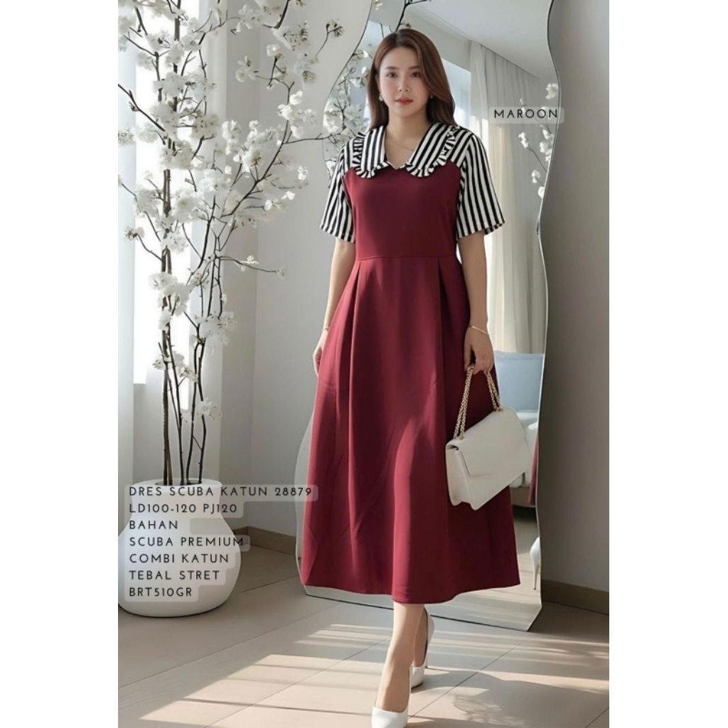 001 MAR / BROW FER 28879 DRESS SCUBA KATUN LD 100-120CM / READY / REALPICT