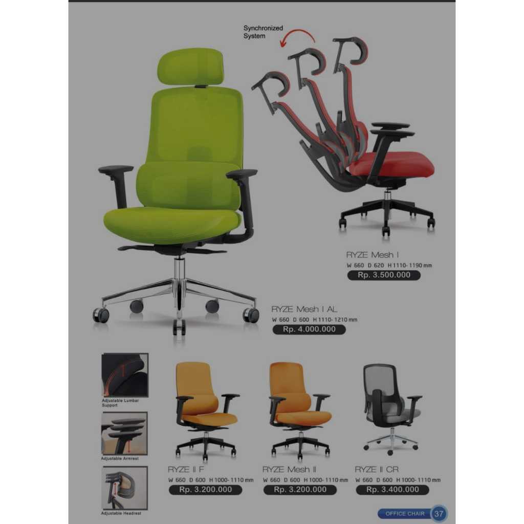 Kursi Kantor / Kursi Kerja / Kursi Staff / Kursi Manager Kursi Gaming / Kursi Direktur Indachi Type 