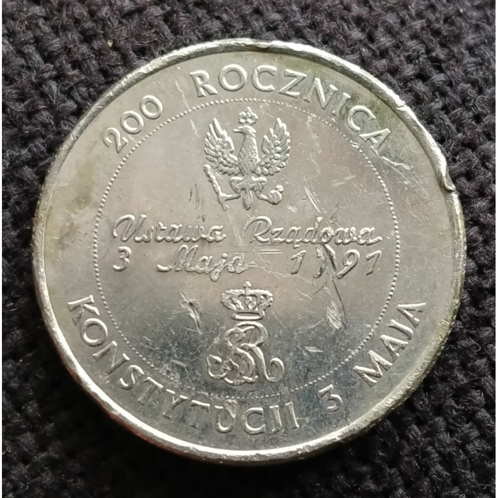 Koin Kuno Polandia 10000 Zlotys 1991 Konstitusi 3 Mei 1791 Comemmorative