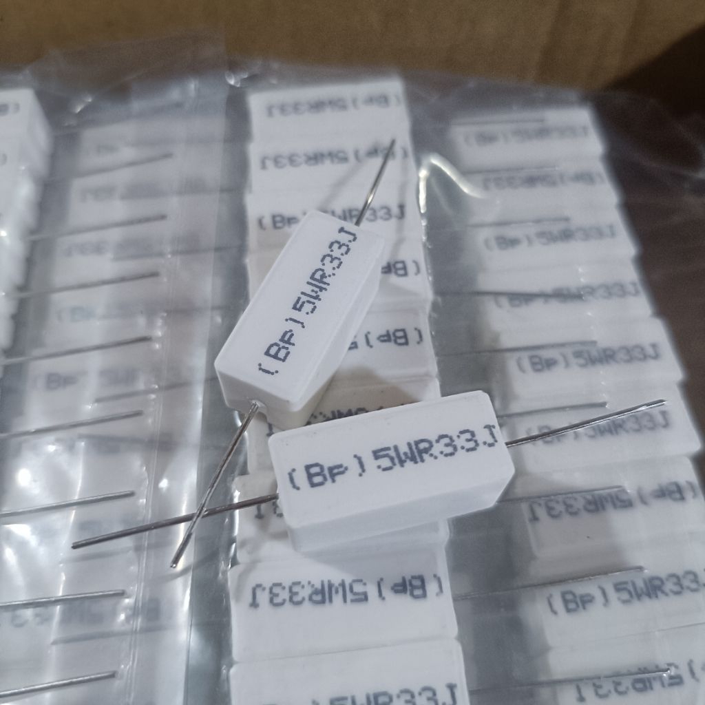 Resistor kapur 0.33ohm 5watt 0,33 ohm 5watt R kapur tahanan 5watt 0,33ohm