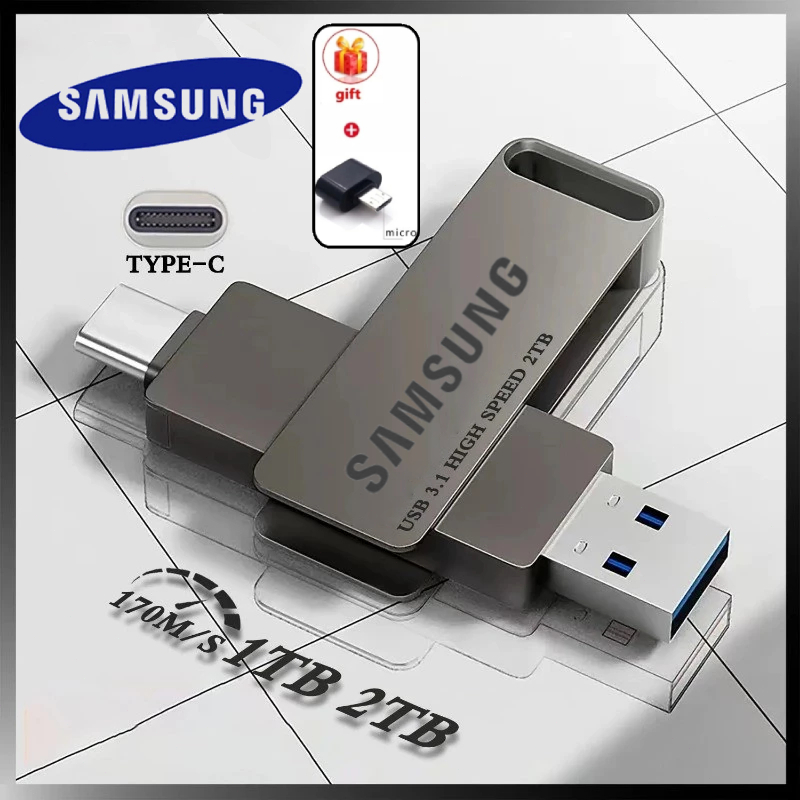 Samsung TYPE C Flashdisk Metal Mini USB 3.0 High Speed Flash Drive 1TB 2TB Metal U Disk Free Micro
