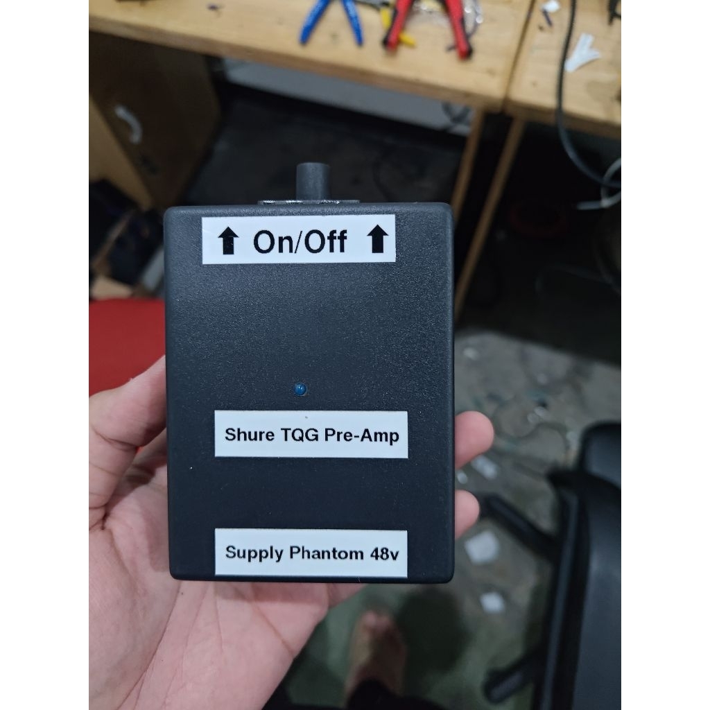 Pre-amp mic condenser Shure konektor TQG Ta4f Phantom Power, wireless to wired adapter