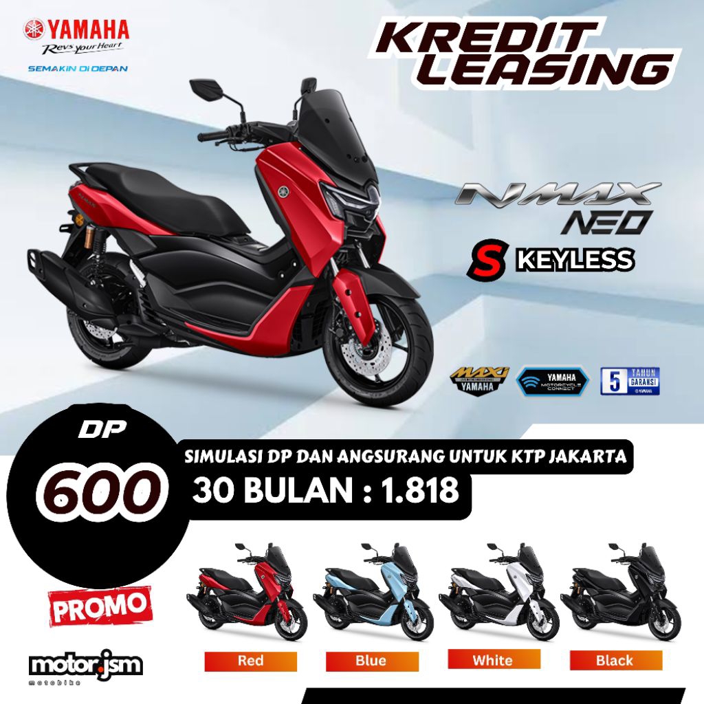 Dp Motor Yamaha NMax Neo S Keyless Kredit Leasing Jakarta Depok Tangerang Bekasi