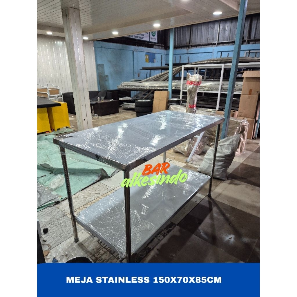 Meja Dapur Stainless 150x70x85cm | Meja Stainless 150x70x85cm | Meja Dapur Stainless | Meja Bumbu St