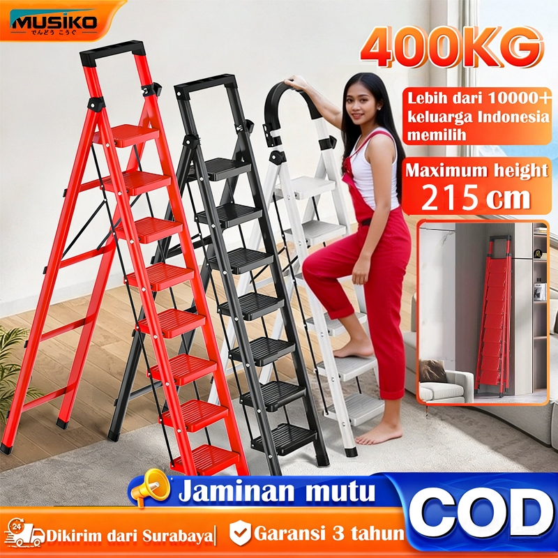 Musiko Tangga Lipat Aluminium 2 Meter 3-8 Step Multifungsi Tangga Household Ladder Tangga Rumah Tang