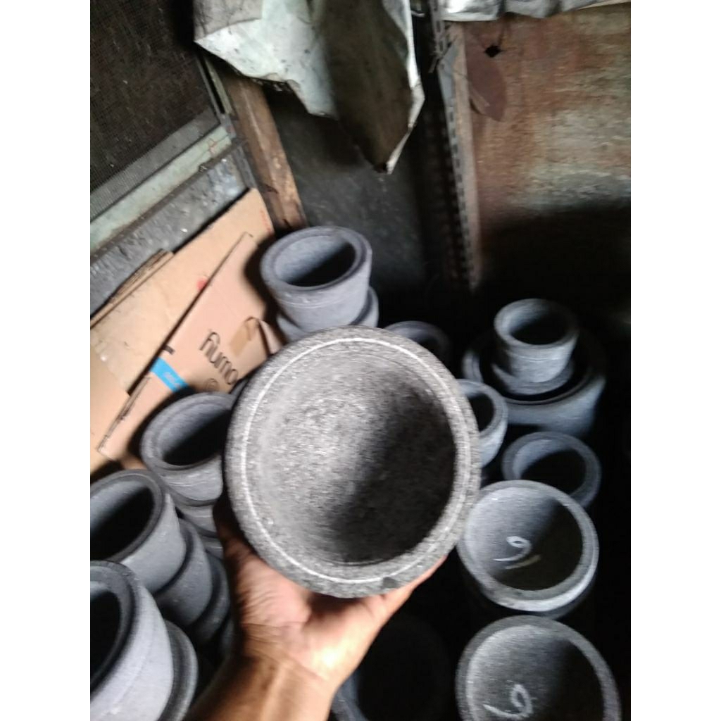 lumpang, tumbukan batu asli muntilan ukuran 16cm plus alu satu set,, HARGA PROMO