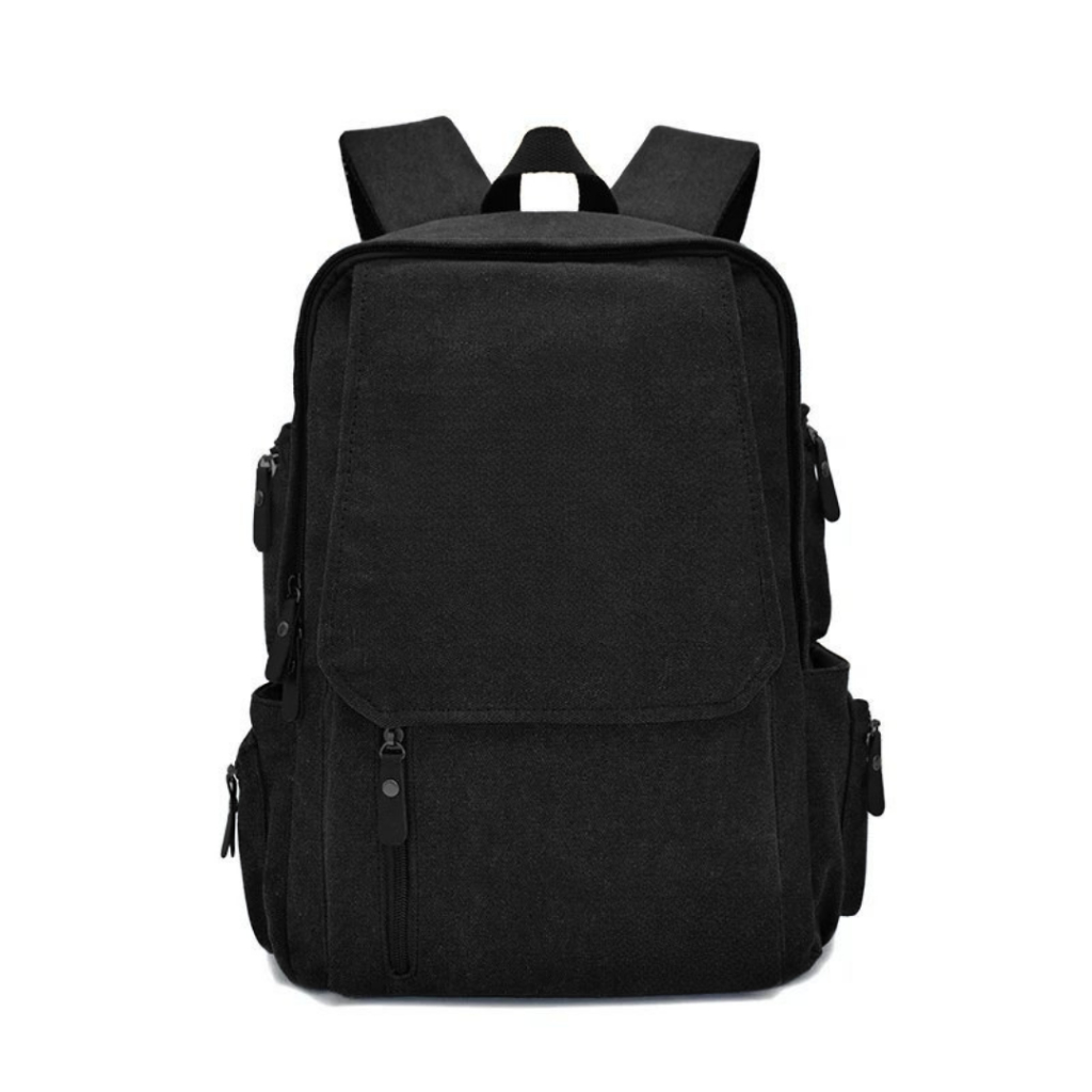 Tas Ransel Sekolah Bahan Kanvas Polos Tas Ransel Kanvas Tebal