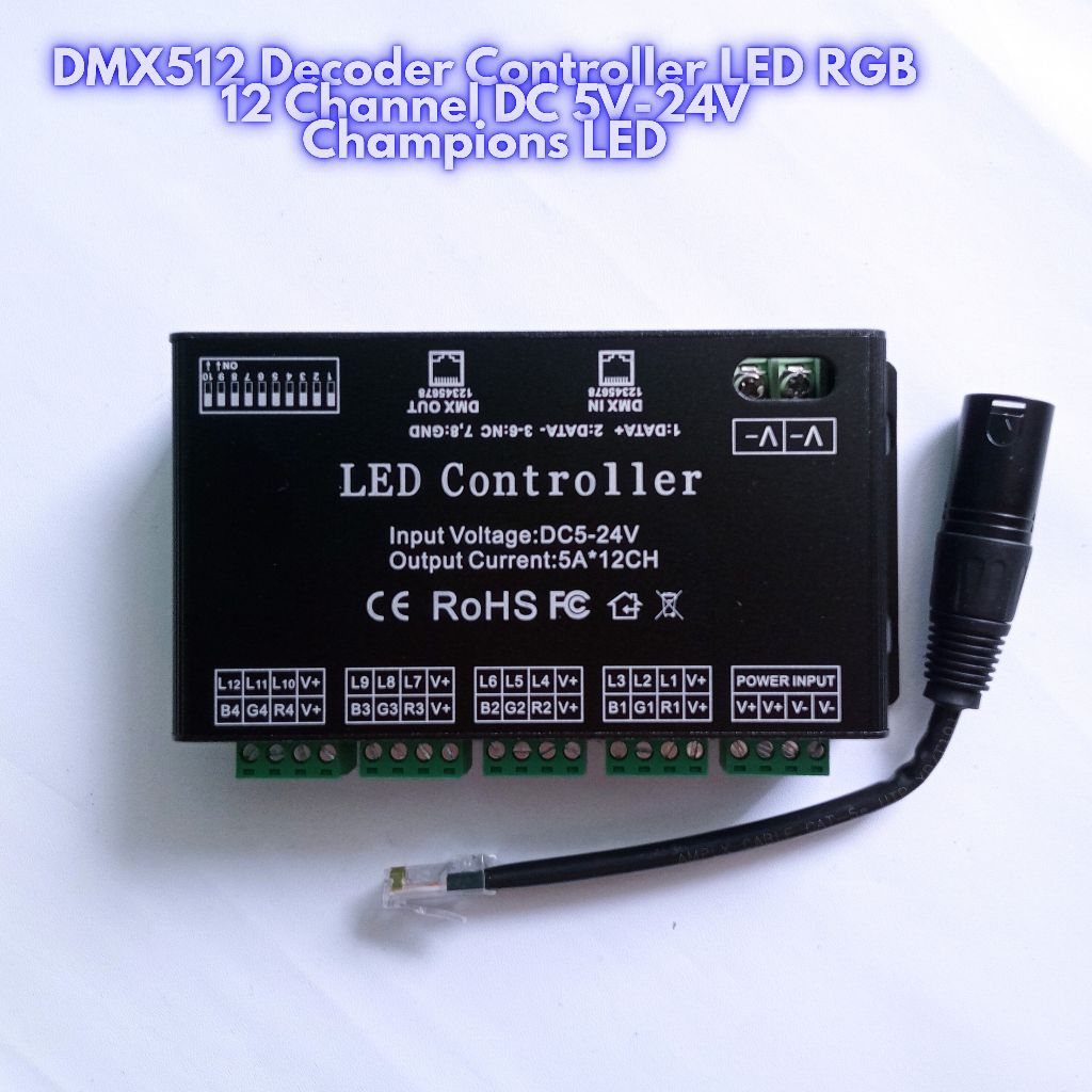 DMX512 Decoder Controller LED RGB 12 Channel PWM DC 5V-24V