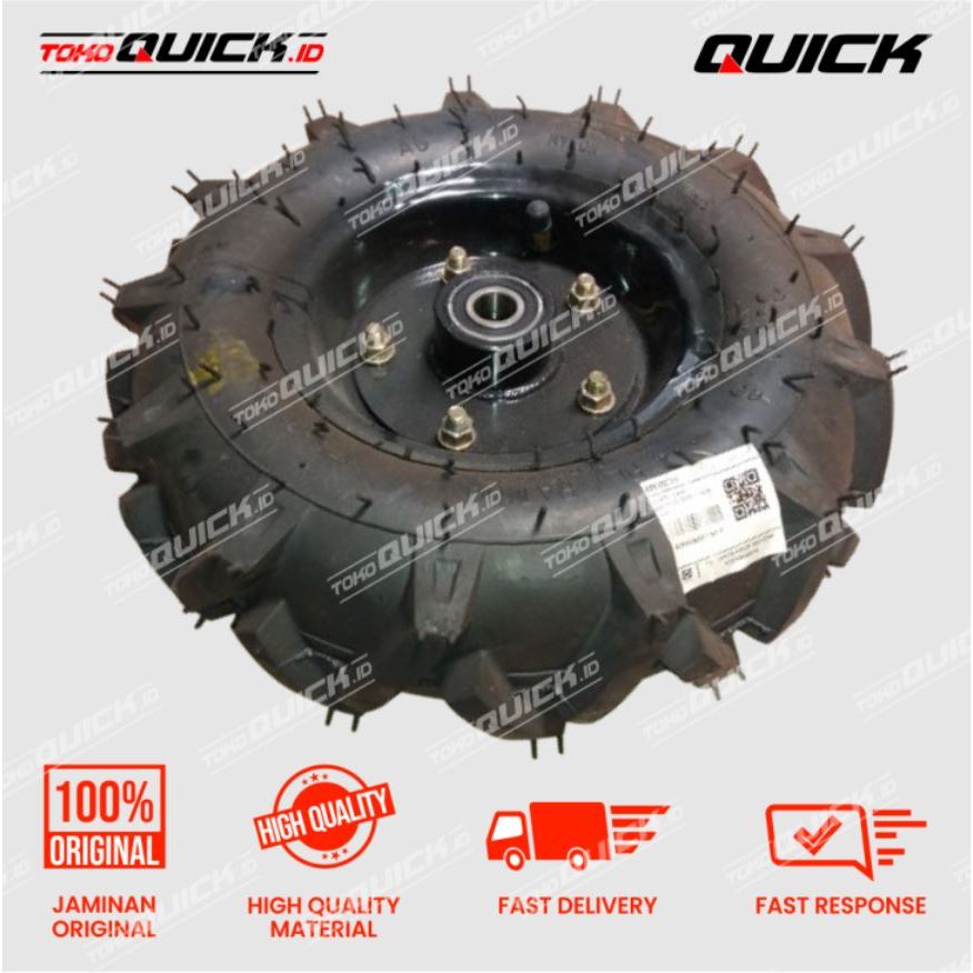 Roda Belakang Karet Traktor Quick Rotary Kronos/Amberjack - Wheel Assy (Velg, Ban Dalam, Ban Luar)